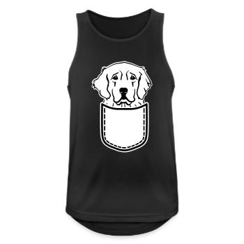 Golden Retriever - Débardeur respirant Homme - noir - Devant - Nick (188cm)