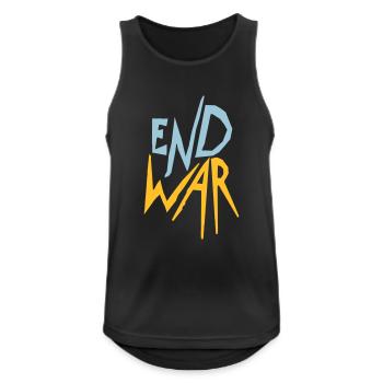 Ukraine End War - Männer Tank Top atmungsaktiv - Schwarz - Vorne - Nick (188cm)