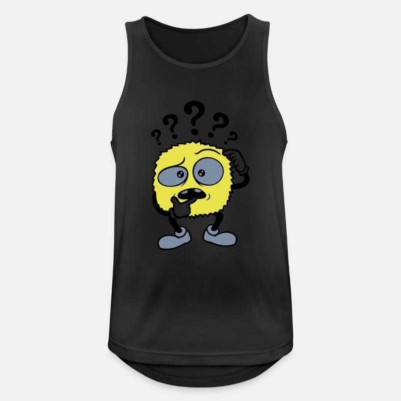 Fragezeichen skeptisches Gesicht Comic - Männer Tank Top atmungsaktiv - Schwarz