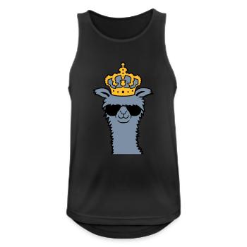 König Lama Sonnenbrille cool - Männer Tank Top atmungsaktiv - Schwarz - Vorne - Nick (188cm)