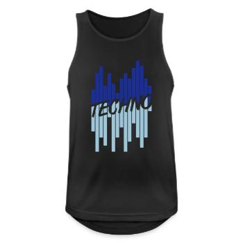 Techno Love Citation Dire Musique Fête Célébrer Logo - Débardeur respirant Homme - noir - Devant - Nick (188cm)