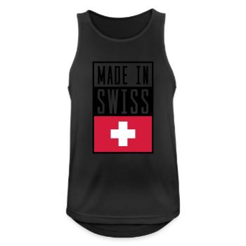 Swiss made in - Men's Breathable Tank Top - black - Front - Nick (188cm)