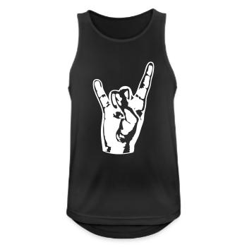 Heavy Metal Hard Rock Musique Cors Geste Logo - Débardeur respirant Homme - noir - Devant - Nick (188cm)