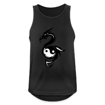 Dragon Ying & Yang - Débardeur respirant Homme - noir - Devant - Nick (188cm)