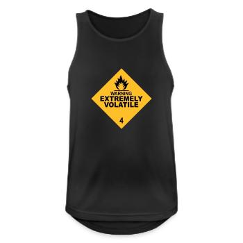 warning extremely volatile square II 2c - Männer Tank Top atmungsaktiv - Schwarz - Vorne - Nick (188cm)