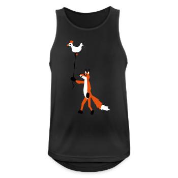 Fuchs und Henne - Männer Tank Top atmungsaktiv - Schwarz - Vorne - Nick (188cm)
