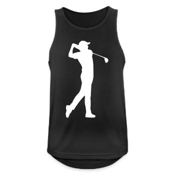 Silhouette du golfeur en swing - Débardeur respirant Homme - noir - Devant - Nick (188cm)