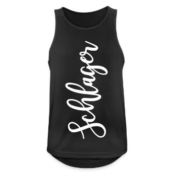 Schlager - Männer Tank Top atmungsaktiv - Schwarz - Vorne - Nick (188cm)