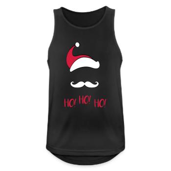santa_mustache_red - Männer Tank Top atmungsaktiv - Schwarz - Vorne - Nick (188cm)