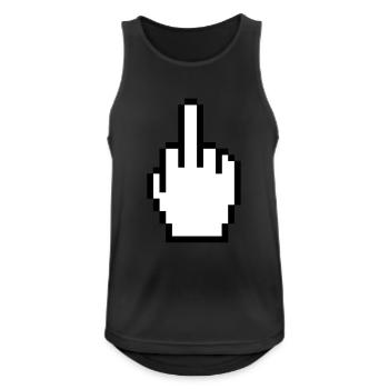 Finger-Gruß - Männer Tank Top atmungsaktiv - Schwarz - Vorne - Nick (188cm)