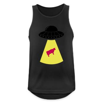ufo kuh - Männer Tank Top atmungsaktiv - Schwarz - Vorne - Nick (188cm)