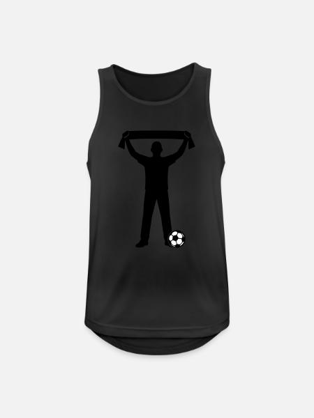 Fussball Fan Silhouette - Männer Tank Top atmungsaktiv - Schwarz