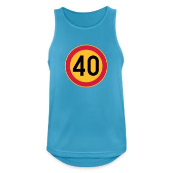 40 Limit / Tempolimit - Männer Tank Top atmungsaktiv - Saphirblau - Vorne - Nick (188cm)