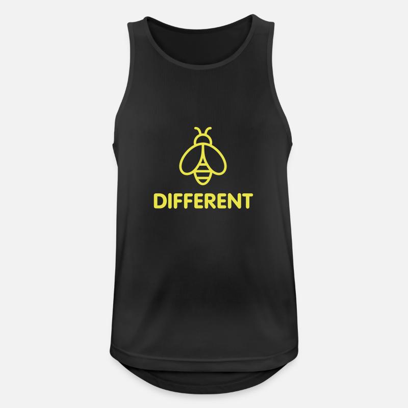 Bee Different - Männer Tank Top atmungsaktiv - Schwarz