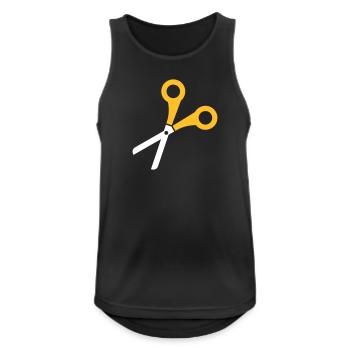 Schere - Männer Tank Top atmungsaktiv - Schwarz - Vorne - Nick (188cm)
