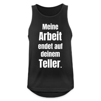 Meine Arbeit endet auf deinem Teller  - Männer Tank Top atmungsaktiv - Schwarz - Vorne - Nick (188cm)
