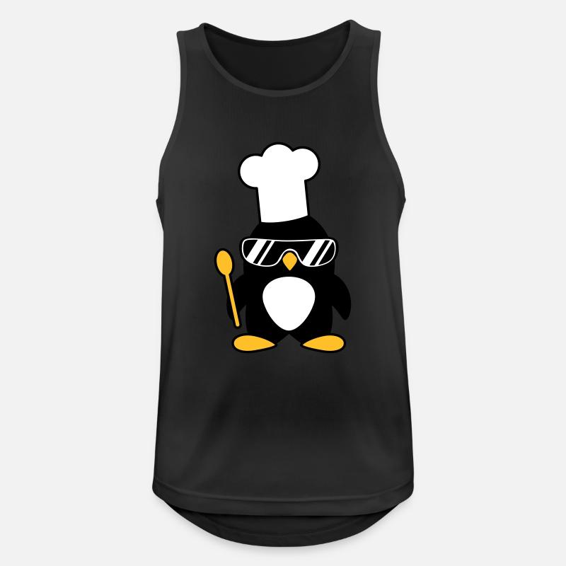 Cool Penguin Chef - Männer Tank Top atmungsaktiv - Schwarz