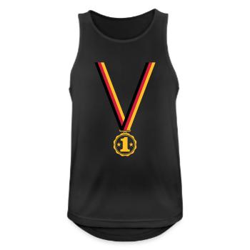 Medaille Platz 1 - Männer Tank Top atmungsaktiv - Schwarz - Vorne - Nick (188cm)