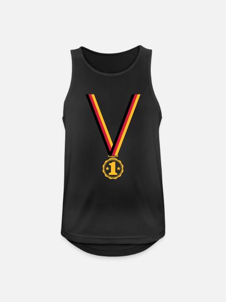 Medaille Platz 1 - Männer Tank Top atmungsaktiv - Schwarz