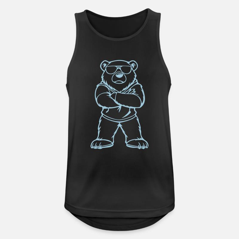 eisbär comic cool - Männer Tank Top atmungsaktiv - Schwarz