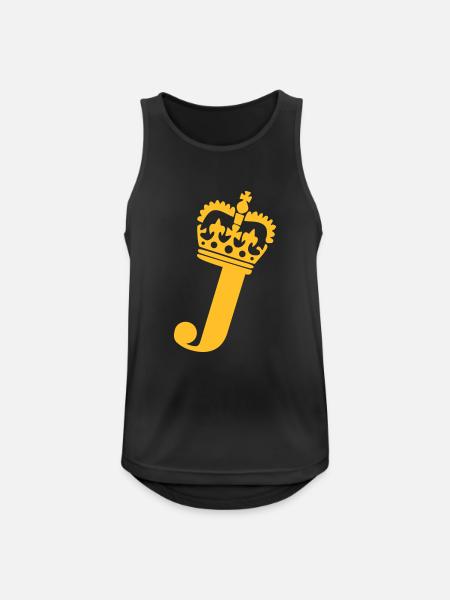 Buchstabe J - Männer Tank Top atmungsaktiv - Schwarz