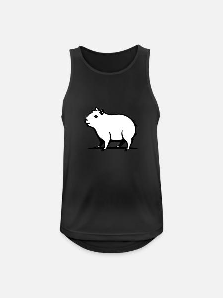 En söt capybara i en tecknad stam - Andningsaktiv tanktopp herr - svart