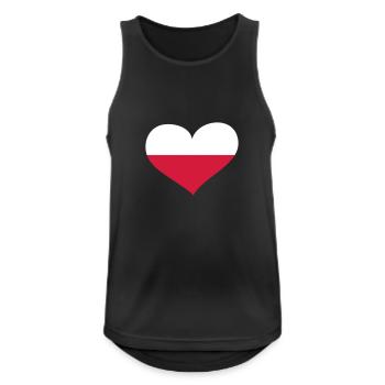 Polen Herz; Heart Poland - Débardeur respirant Homme - noir - Devant - Nick (188cm)