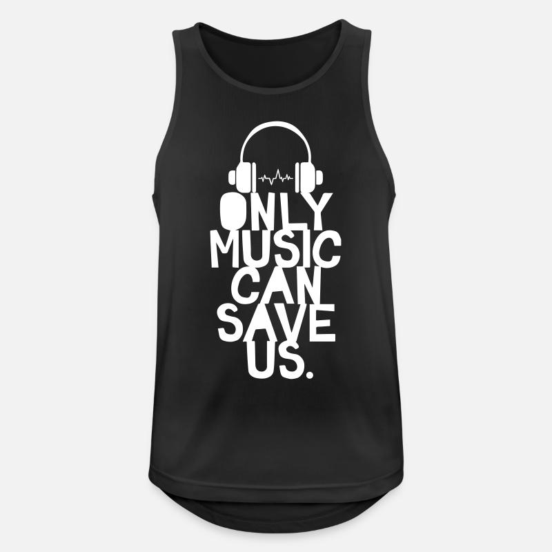 Only Music - Männer Tank Top atmungsaktiv - Schwarz