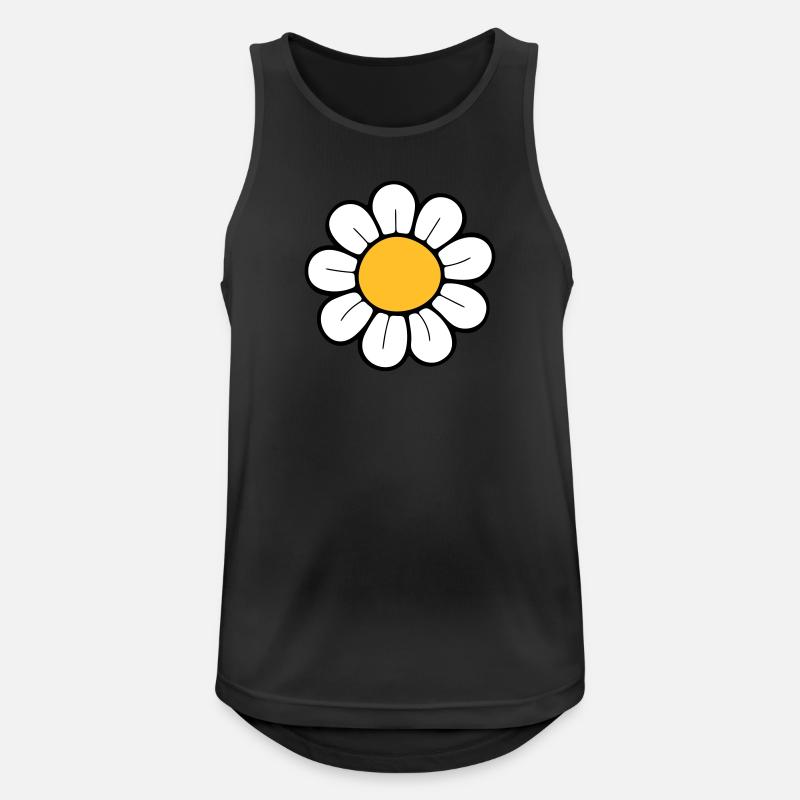 Gänseblümchen - Männer Tank Top atmungsaktiv - Schwarz