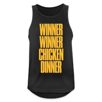 Gagnant Gagnant Poulet Dîner Slogan Sidelined - Débardeur respirant Homme - noir - Devant - Nick (188cm)