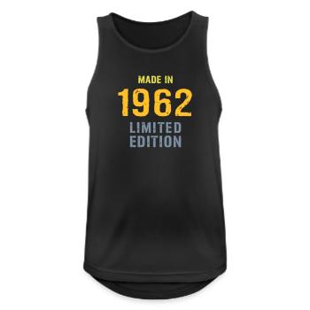 Jahrgang 1962 - Männer Tank Top atmungsaktiv - Schwarz - Vorne - Nick (188cm)