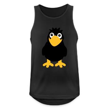 Rabe - Männer Tank Top atmungsaktiv - Schwarz - Vorne - Nick (188cm)