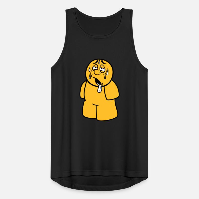 figur mann comic cartoon erschoepft sonne regen tr Männer Tank Top atmungsaktiv