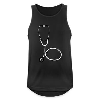Arzt-Stethoskop-Symbol Medizinisches Fachwissen hören - Männer Tank Top atmungsaktiv - Schwarz - Vorne - Nick (188cm)