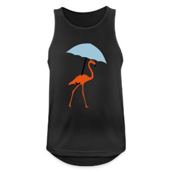 Flamingo with umbrella or parasol - Men's Breathable Tank Top - black - Front - Nick (188cm)