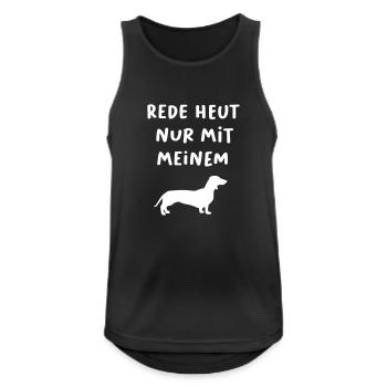 Dackel Jagd coole Sprüche Stimmung Hund Jäger Wuff - Männer Tank Top atmungsaktiv - Schwarz - Vorne - Nick (188cm)