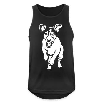 Jack Russell Terrier « Black Edition » - Débardeur respirant Homme - noir - Devant - Nick (188cm)