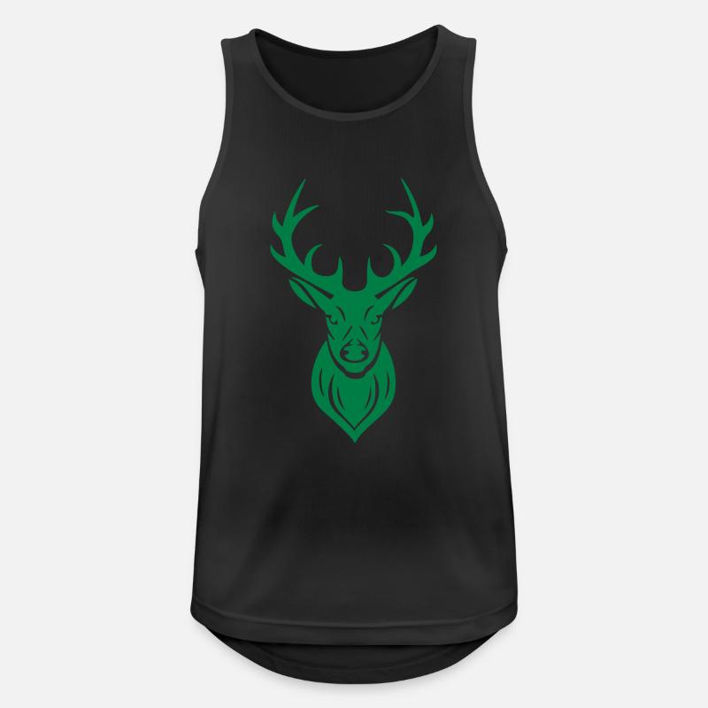 Hirsch Geweih - Männer Tank Top atmungsaktiv - Schwarz