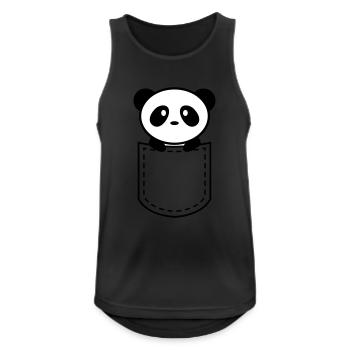 panda dans une poche - Débardeur respirant Homme - noir - Devant - Nick (188cm)