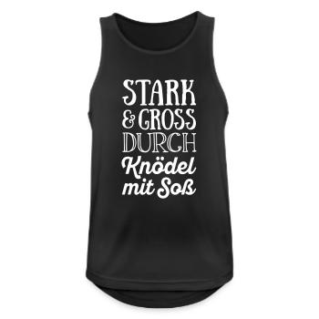 Stark und groß durch Knödel mit Soß - Farbwechsel - Männer Tank Top atmungsaktiv - Schwarz - Vorne - Nick (188cm)