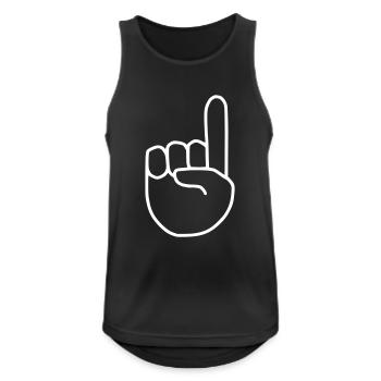 Emoji index finger show sketch white - Men's Breathable Tank Top - black - Front - Nick (188cm)