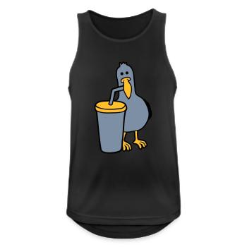 La mouette boit de la boisson au cola - Débardeur respirant Homme - noir - Devant - Nick (188cm)