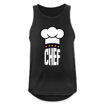Toque de chef 5 étoiles Le Chef Kitchen Master - Débardeur respirant Homme - noir - Devant - Nick (188cm)