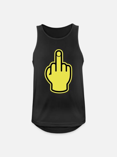 Middle Finger Hand Provocative - Men's Breathable Tank Top - black