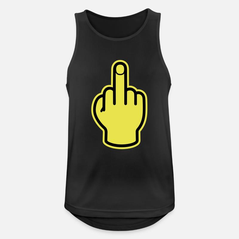 Mittelfinger Hand Provokativ - Männer Tank Top atmungsaktiv - Schwarz