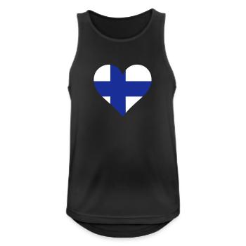 A heart for Finland - Men's Breathable Tank Top - black - Front - Nick (188cm)