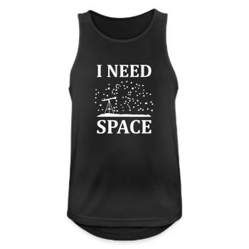 I need space - Männer Tank Top atmungsaktiv - Schwarz - Vorne - Nick (188cm)
