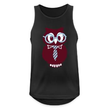 Eule mit Brille - Männer Tank Top atmungsaktiv - Schwarz - Vorne - Nick (188cm)