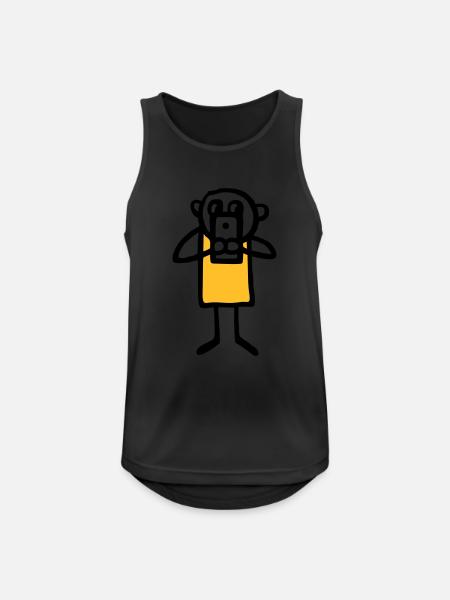 Männchen mit großem Handy - V2 - Männer Tank Top atmungsaktiv - Schwarz