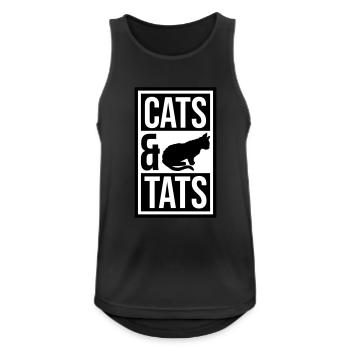 cats and tats Zitat - Männer Tank Top atmungsaktiv - Schwarz - Vorne - Nick (188cm)